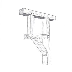 Drawing of timber frame bracket