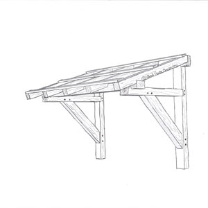 Drawing timber framed porch roof