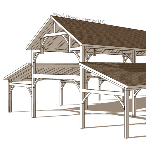 CAD drawing of a monitor horse barn