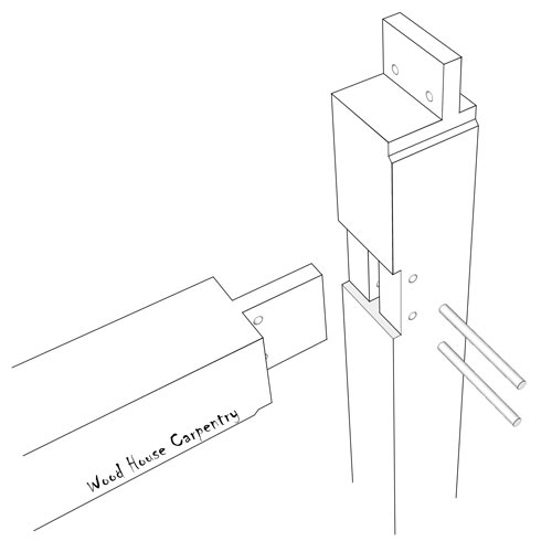 Cad drawing timber frame mortise and tenon
