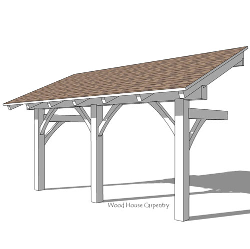 rustic timber framed shed roof