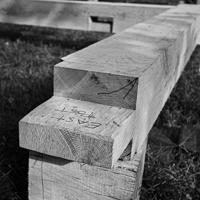 white oak timber frame tenon
