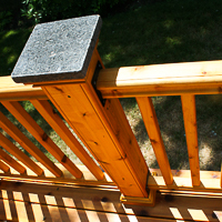 deck post with granite post cap